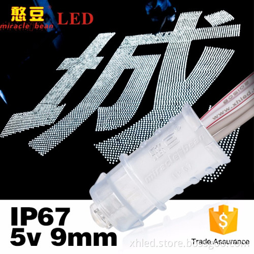 Single Color 0.1W 9mm DC5V F5 Waterproof IP67 Led Pixel Light for Amusement Park Rides